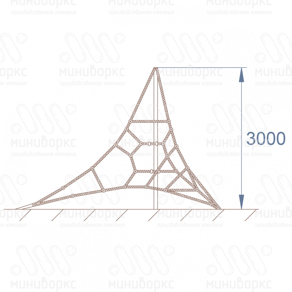 Канатные конструкции Пирамиды – P-1702-3w-Ral7016 | картинка 4